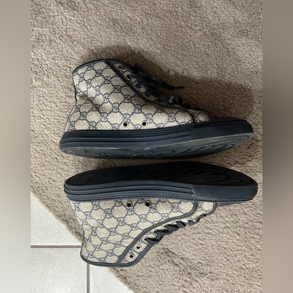 Gucci GG Brooklyn California High Top leather Logo monogram canvas sneakers shoe - Picture 9 of 13